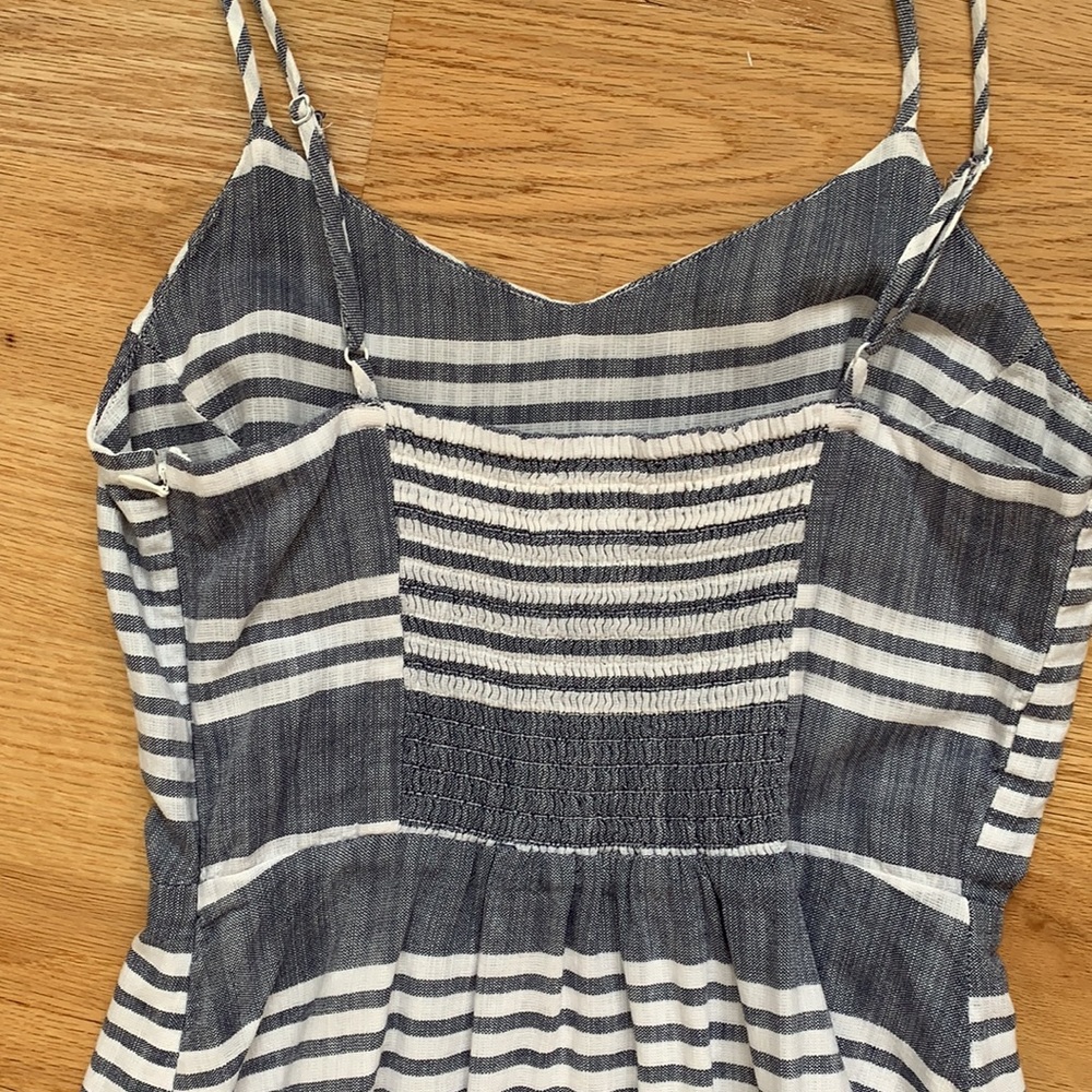 Blue and white striped linen dress - Picture 2 of 2